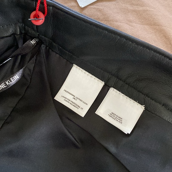ANNE KLEIN LEATHER PANTS SZ 12 BLACK NWT - Picture 7 of 11